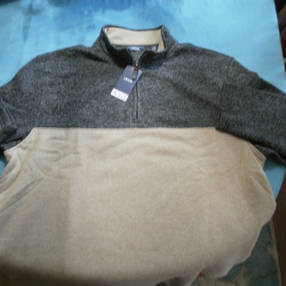 IZOD FLEECE PULLOVER 1/4 ZIP LONG SLEEVE 2XL NEW WITH TAGS